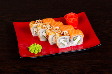 Japanese roll with salmon