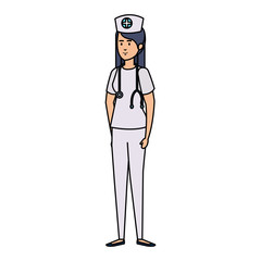 beautiful nurse with stethoscope character