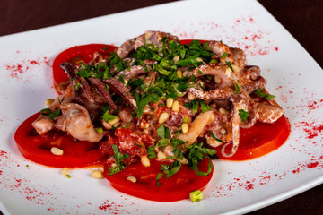 Tomato and squid salad