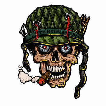 Zombie war vector illustration