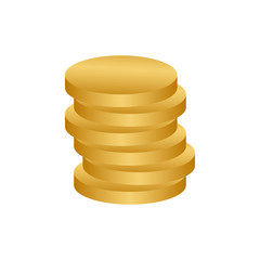 Stack of coins logo icon design template vector illustration
