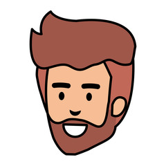Fototapeta premium young man head with beard avatar character