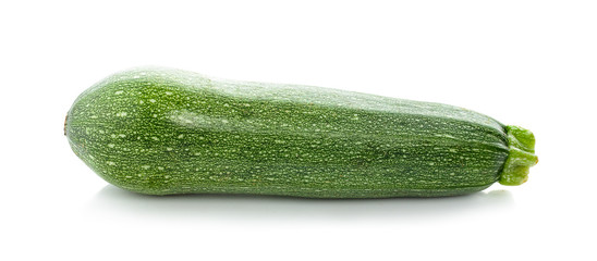Fresh zucchinis on white background