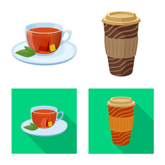 Isolated object of drink and bar symbol. Set of drink and party vector icon for stock.