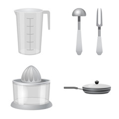 Isolated object of kitchen and cook sign. Collection of kitchen and appliance vector icon for stock.