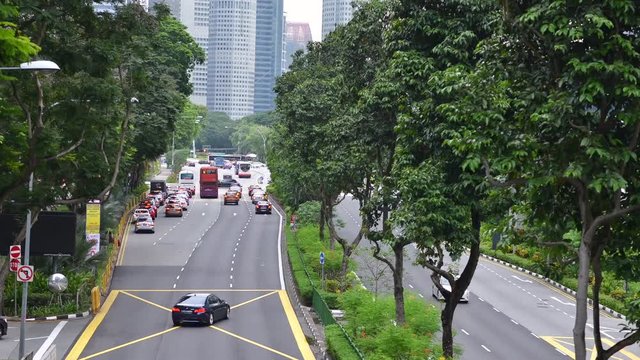 heavy traffic singapore timelapse