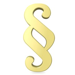 3D section sign on white background - great for topics like law, justice, court etc.