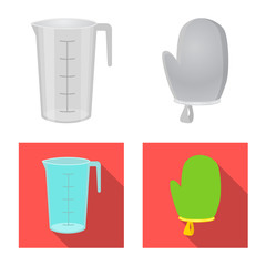 Vector design of kitchen and cook icon. Collection of kitchen and appliance stock vector illustration.