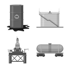 Isolated object of oil and gas symbol. Collection of oil and petrol stock symbol for web.