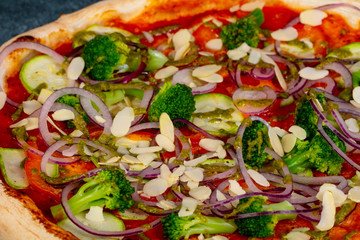 Pizza vegetarian with tomato