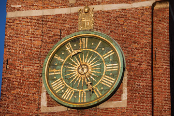 Fototapeta na wymiar Clock at Wawel Cathedral Bell Tower