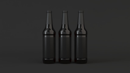 Mock up of tall beer bottles with blank labels