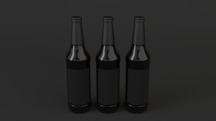 Mock up of tall beer bottles with blank labels