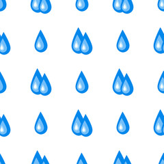 A blue drop. On a white background. Water. Wallpaper, seamless.