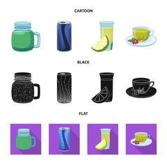 Vector design of drink and bar symbol. Set of drink and party vector icon for stock.