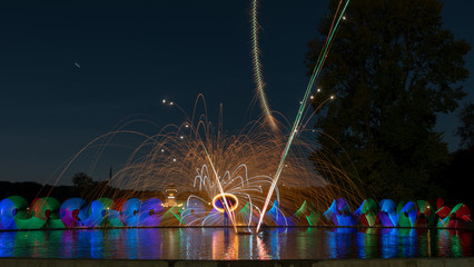 Steel wool Firework - Fun with fire and burning steel