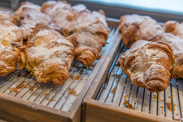 With sugar sprinkled croissants.
