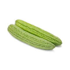 Close up of bitter melon on white background