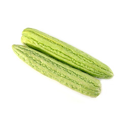 Close up of bitter melon on white background