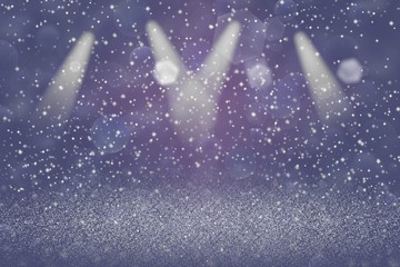 nice shining glitter lights defocused stage spotlights bokeh abstract background with sparks fly, festal mockup texture with blank space for your content