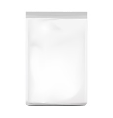 Food snack bag isolated on white background. Front view. Vector illustration. Can be use for template your design, presentation, promo, ad. EPS10.