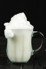 buttermilk on black background
