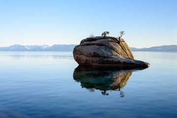 Close-up of Bonsai Rock, Lake Tahoe, Smooth water, Nevada