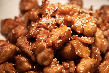 Teriyaki Chicken served on white plate