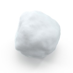 Isolated Snowball On White Background. 3D Illustration