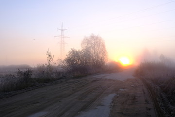 road in fog