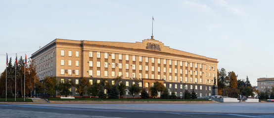 Lenin Square and the Soviet-style administrative building of the Oryol Oblast Government, Russia