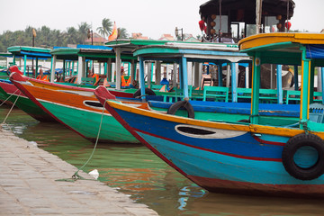 Colorful boats in Hoi An, Vietnam