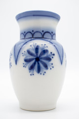 white-blue flower vase