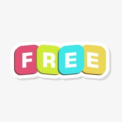 Free Word On Tags, simple color sticker