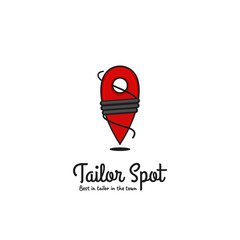 Tailor spot logo. Sewing needle as spot pin point map symbol illustration for tailor business