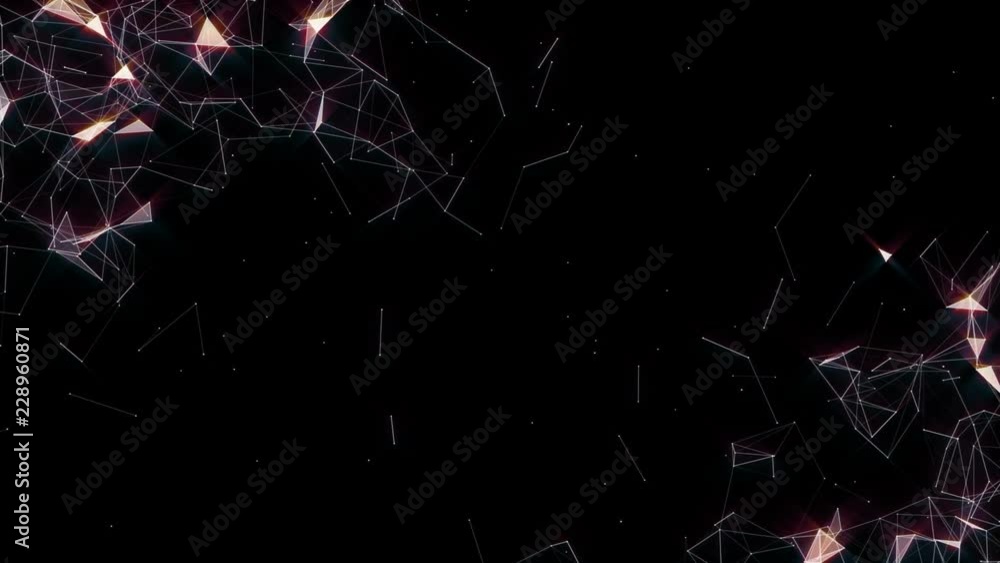 Poster two structures. field of interaction. magical luminescence. seamless loop.futuristic network.