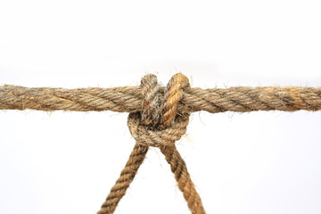 Tied knot on white background