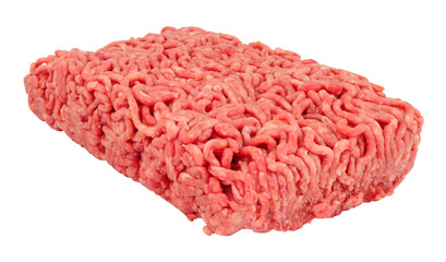 Fresh raw beef minced meat isolated on a white background