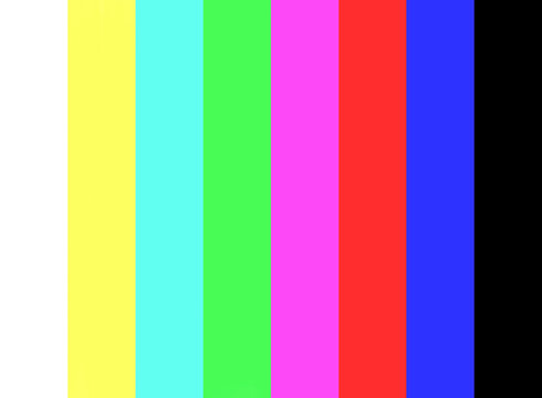 No signal and Color bar test on television screen background.