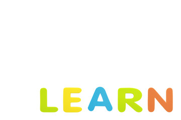 Alphabet sponge rubber of text 