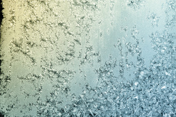 Winter frostwork on window glass