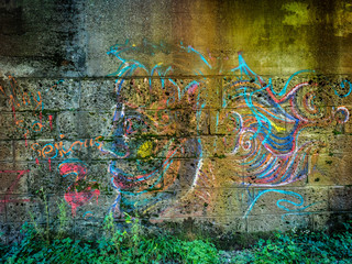 Graffiti auf Mauer