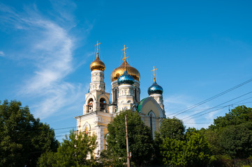 Fototapeta na wymiar Russia, Vladivostok, July 2018: Cathedral of Intercession of Holy Virgin