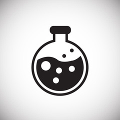 Chemical flask on white background icon