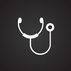 Sthetoscope icon on black background icon