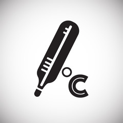 Thermometer celsium on white background icon