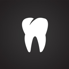 Tooth icon on black background icon
