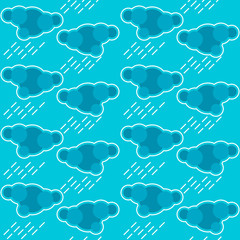 Fototapeta na wymiar Seamless pattern background with rainy clouds on a cloudy sky