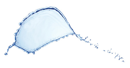 Fototapeta na wymiar single splash of blue water isolated on white background