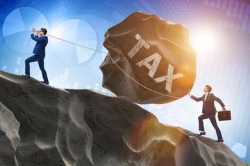 Business concept of tax payments burden